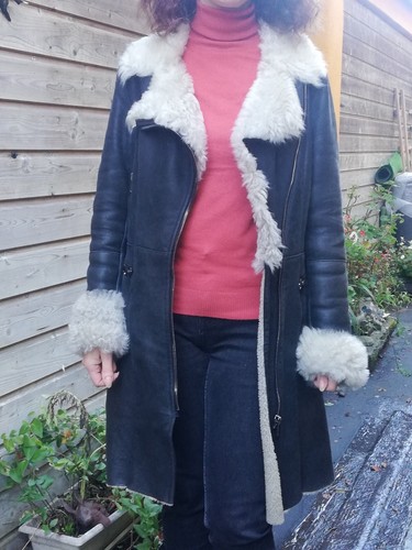 Manteau hiver peau lainée - peau,