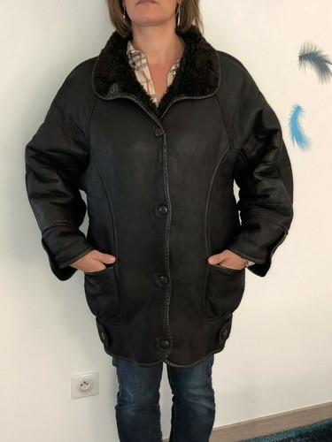 Manteau peau lainée - manteau, en